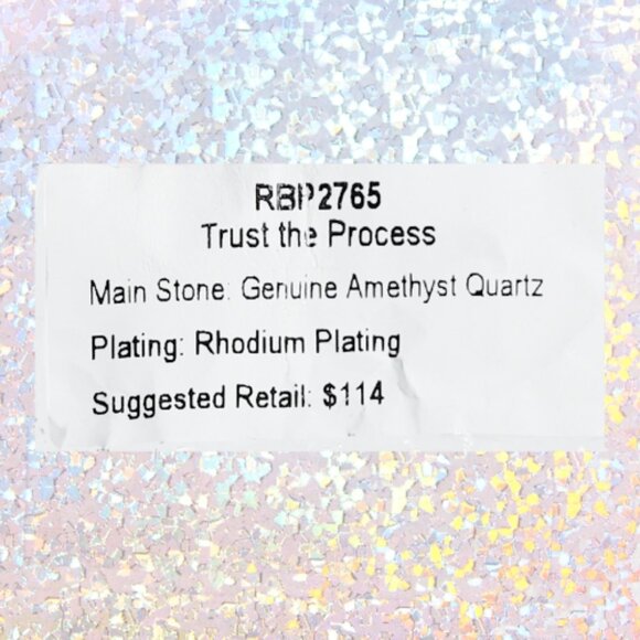 BP Genuine Amethyst Quartz Ring - Rhodium Plating (Size 8) - Picture 6 of 7